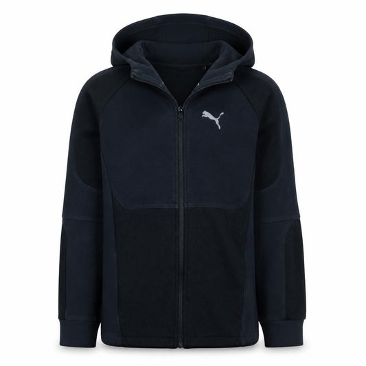 Front view of Puma Women's Black Full Zip Hoodie, size 12, UK Sportswear