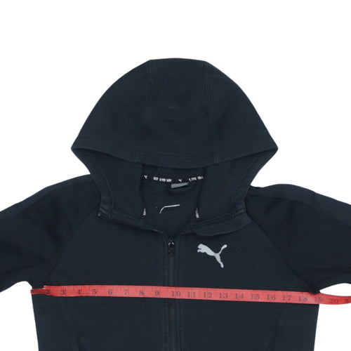 Puma Women's Black Full Zip Hoodie Size 12 UK Sportswear