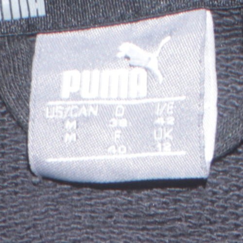Puma Women's Black Full Zip Hoodie Size 12 UK Sportswear