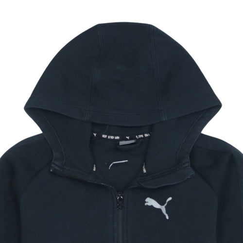 Puma Women's Black Full Zip Hoodie Size 12 UK Sportswear