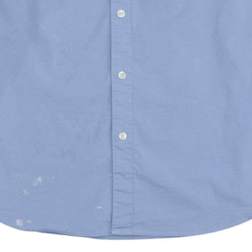 Tommy Jeans Men Blue Slim Fit Long Sleeve Button-Up Shirt L