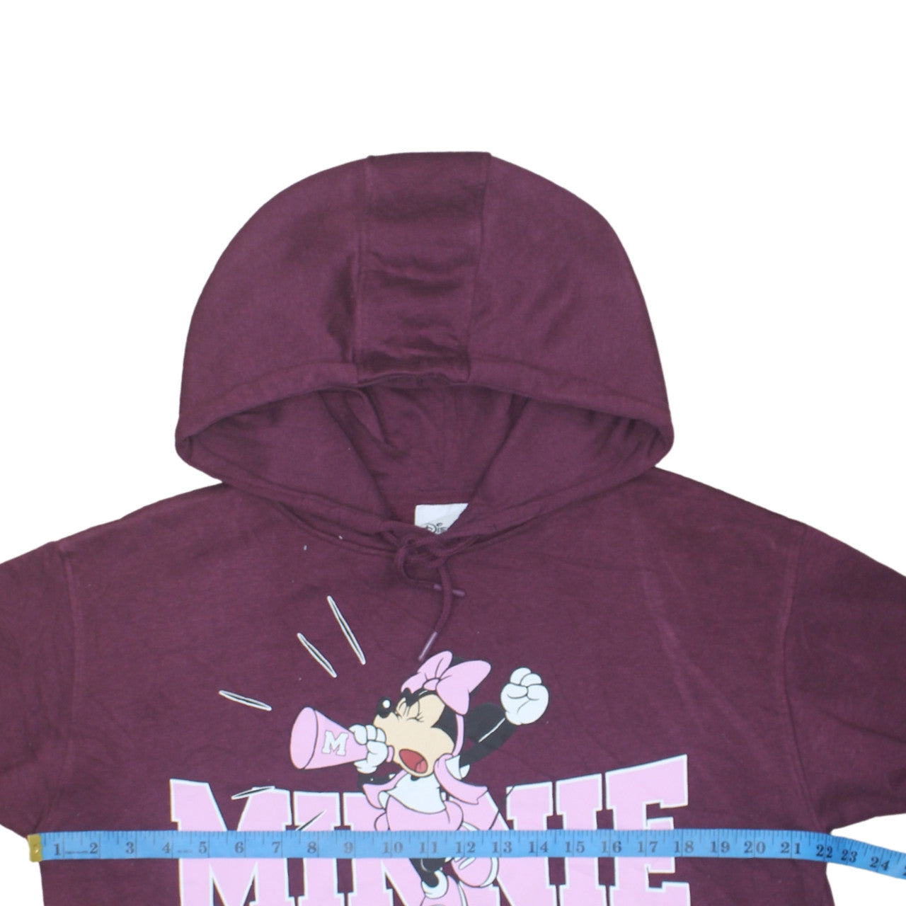 Disney Womens Burgundy Minnie Mouse Graphic Pullover Hoodie Size 12 M
