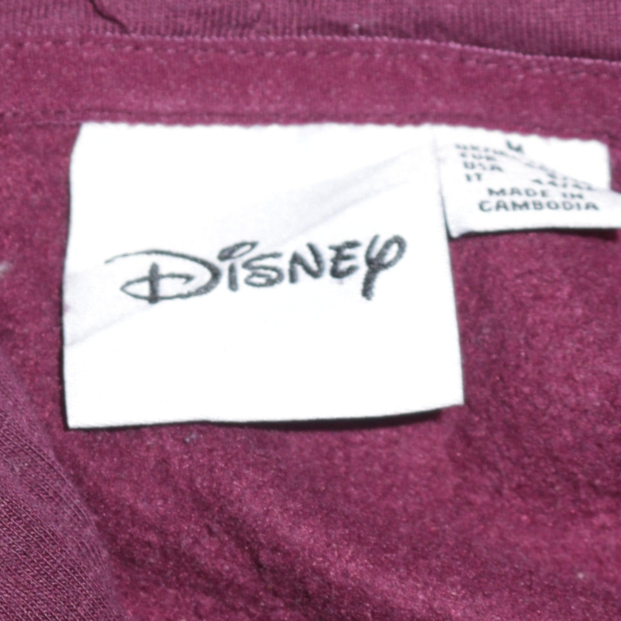 Disney Womens Burgundy Minnie Mouse Graphic Pullover Hoodie Size 12 M