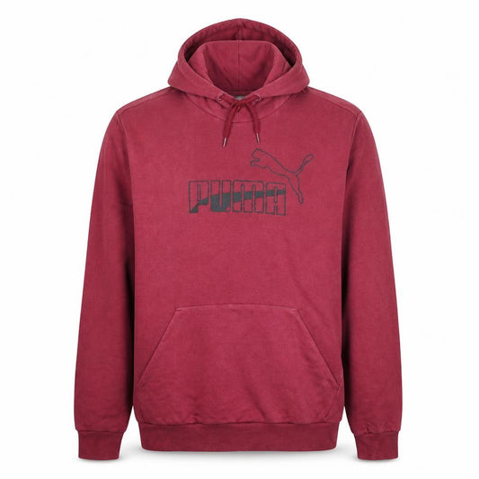 Front view of Puma Men Red XL Pullover Hoodie Sports Fleece Sweatshirt