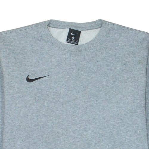 Nike Men's Grey Crew Neck Sweatshirt Medium Classic Logo