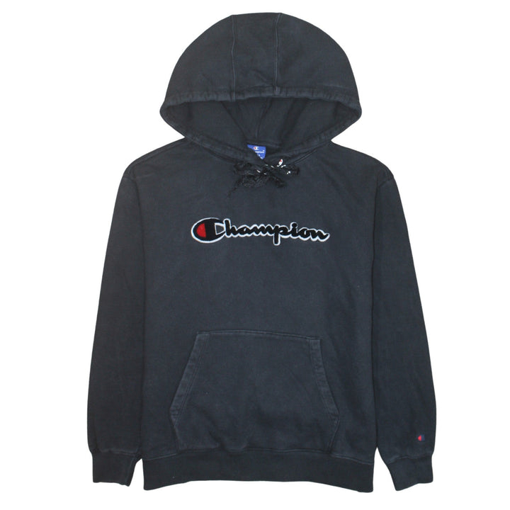 Champion Men's Black Small Pullover Hoodie Fleece Logo Sweatshirt