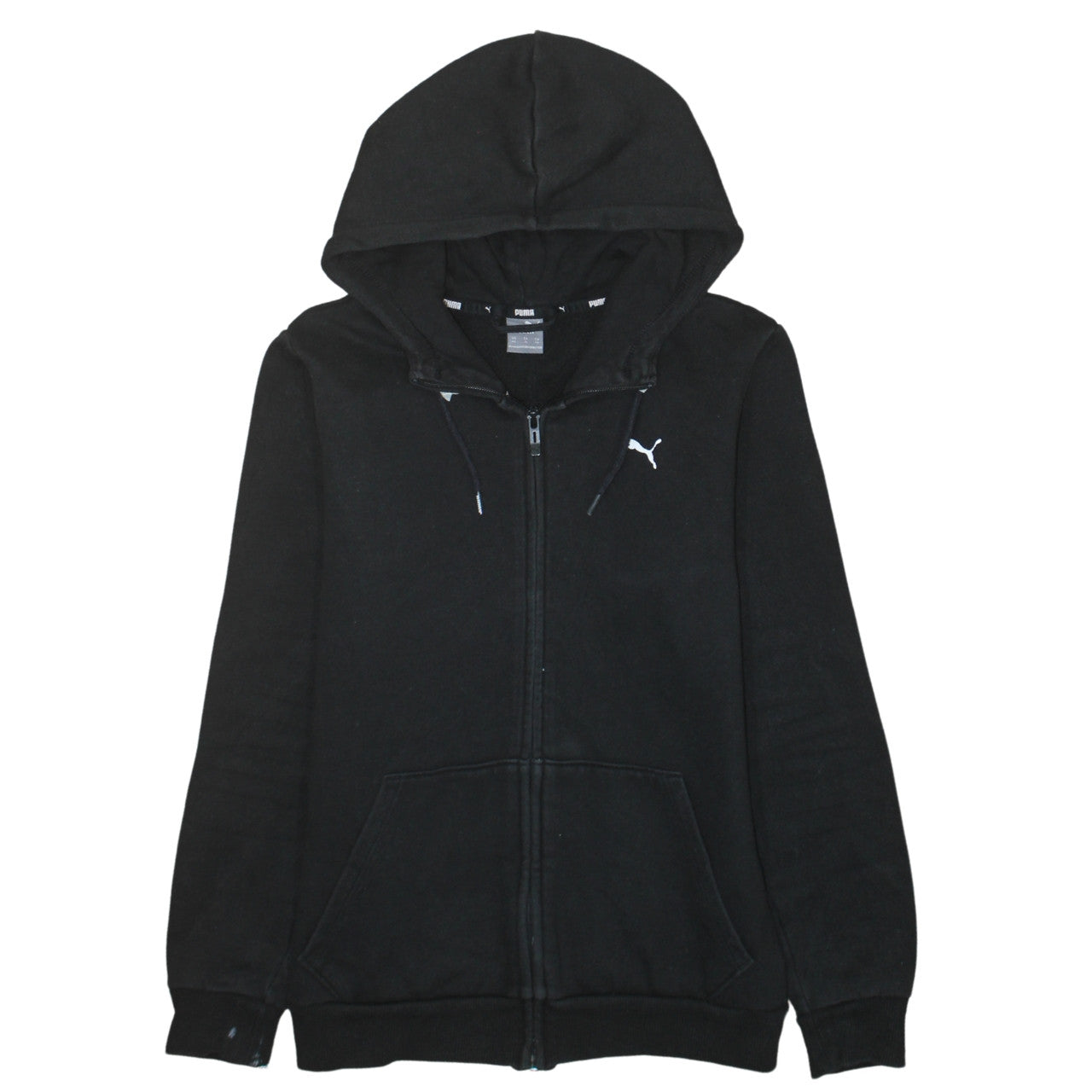 Puma Men's Black XS Full Zip Hoodie with Logo & Pockets