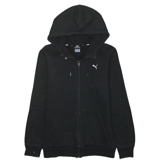 Puma Men's Black XS Full Zip Hoodie with Logo & Pockets
