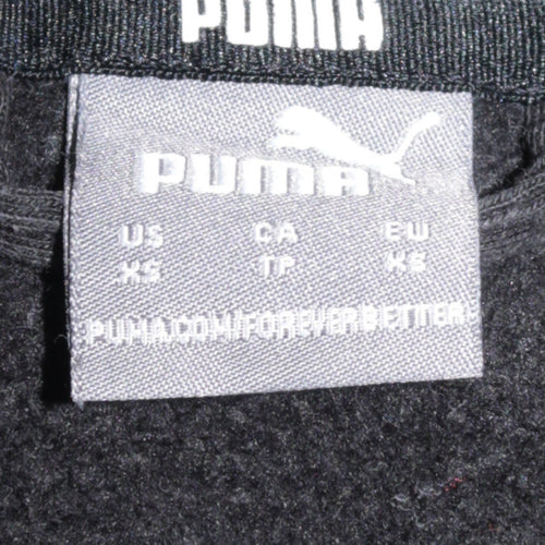 Puma Men's Black XS Full Zip Hoodie with Logo & Pockets