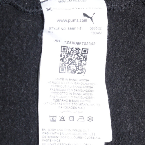 Puma Men's Black XS Full Zip Hoodie with Logo & Pockets