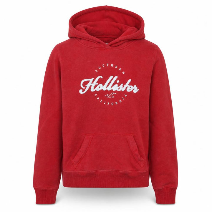 Hollister Men’s Red XS Pullover Hoodie Graphic Logo Sweatshirt