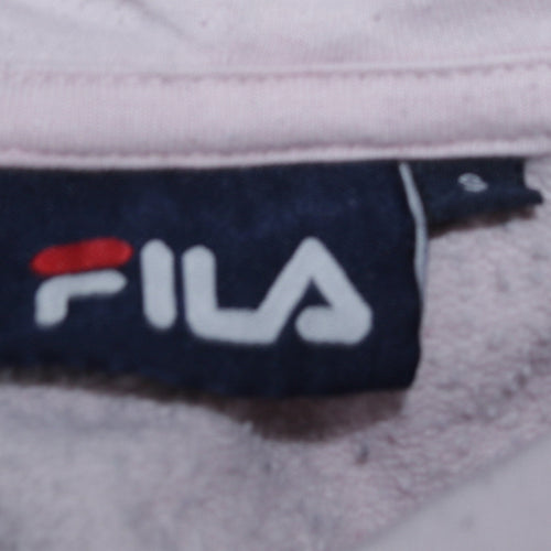 Fila Womens White Full Zip Hoodie Size M Cotton Blend Logo Sweatshirt