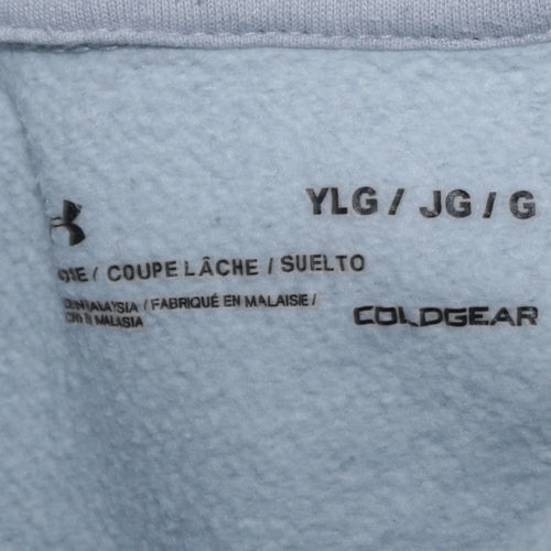 Under Armour Boys Blue Pullover Hoodie YLG ColdGear Fleece Sweatshirt