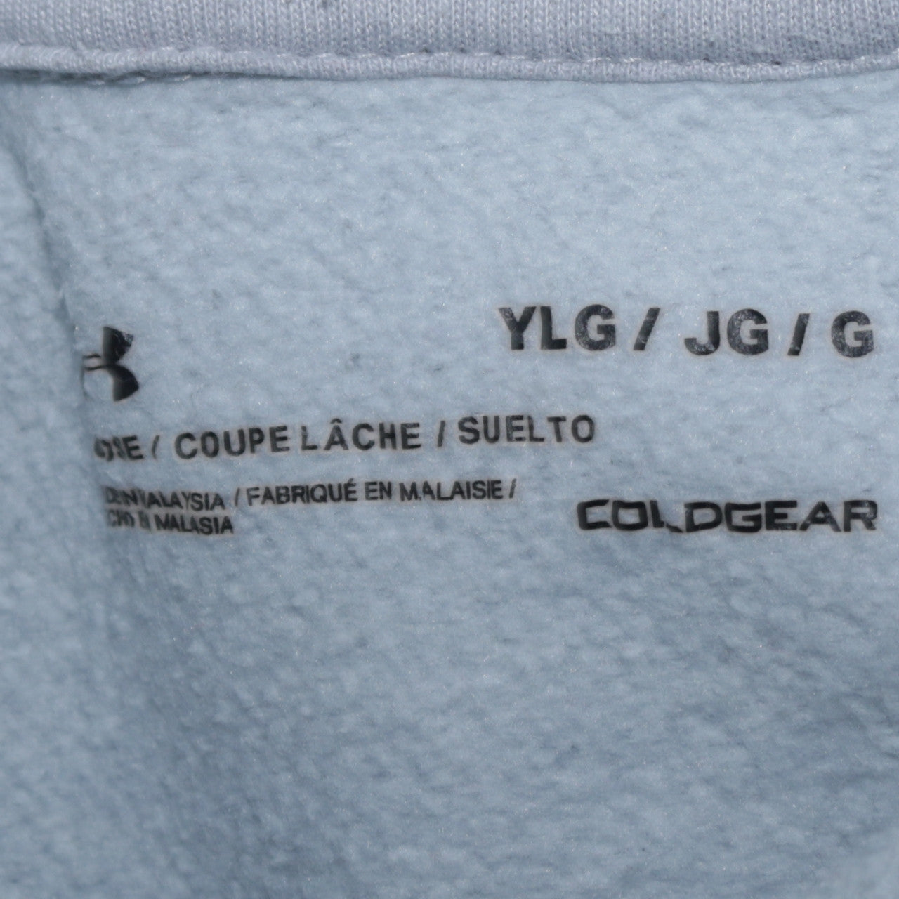 Under Armour Boys Blue Pullover Hoodie YLG ColdGear Fleece Sweatshirt