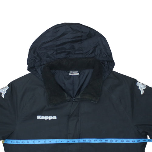 Kappa Mens Black 2XL Hooded Parka Jacket Winter Coat