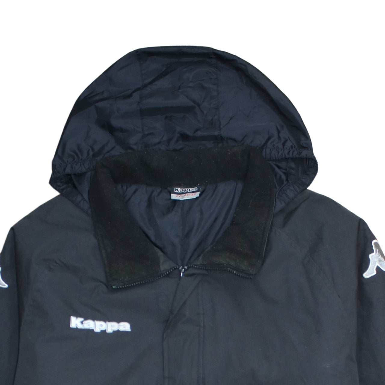 Kappa Mens Black 2XL Hooded Parka Jacket Winter Coat