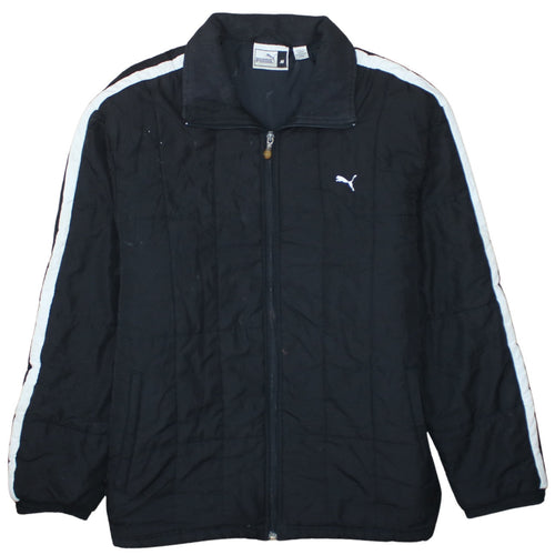 Puma Men's Black Quilted Puffer Jacket M Full Zip Sports Winter