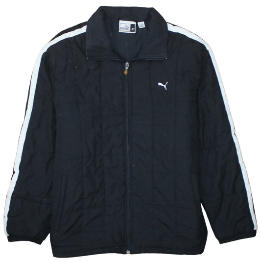 Puma Men's Black Quilted Puffer Jacket M Full Zip Sports Winter