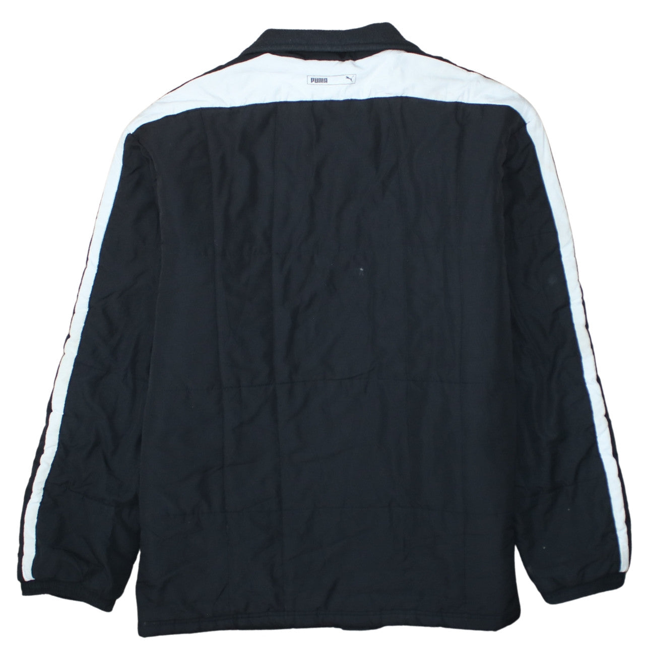 Puma Men's Black Quilted Puffer Jacket M Full Zip Sports Winter
