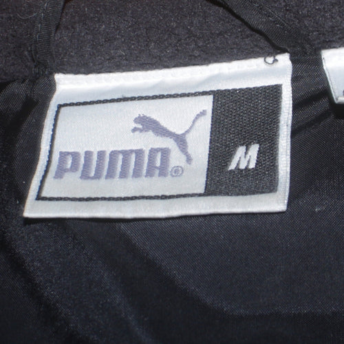 Puma Men's Black Quilted Puffer Jacket M Full Zip Sports Winter