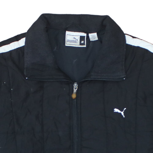 Puma Men's Black Quilted Puffer Jacket M Full Zip Sports Winter