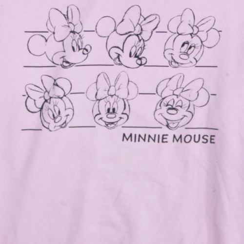 Disney Women Pink Minnie Mouse Pullover Sweatshirt Size M