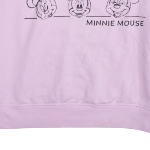Disney Women Pink Minnie Mouse Pullover Sweatshirt Size M