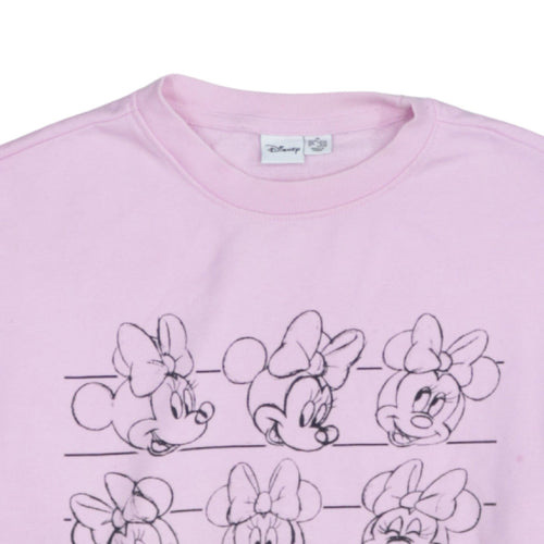 Disney Women Pink Minnie Mouse Pullover Sweatshirt Size M