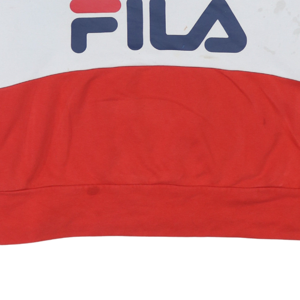 Fila Womens Blue Red Colourblock Crew Neck Sweatshirt Size S