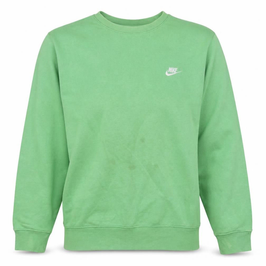 Front view of Nike Women's Green Pullover Sweatshirt L Crew Neck Casual Sportswear