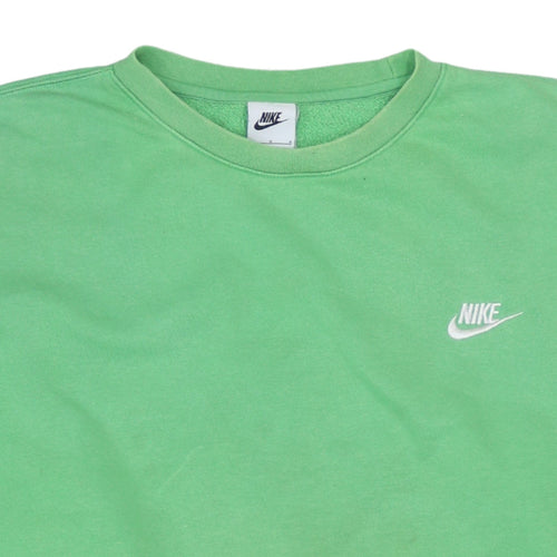 Nike Women's Green Pullover Sweatshirt L Crew Neck Casual Sportswear