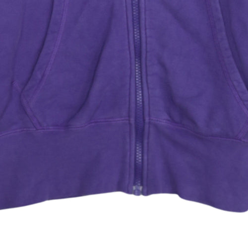 Nike Womens Purple Full Zip Hoodie Sweatshirt UK 12/14 M Sportswear