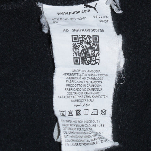 Puma Men’s Black Pullover Hoodie M Sports Logo Fleece