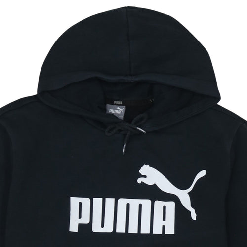 Puma Men’s Black Pullover Hoodie M Sports Logo Fleece