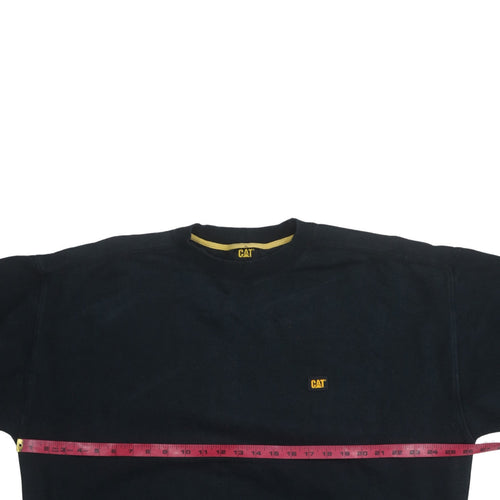 CAT Men's Black XL Pullover Sweatshirt Crew Neck Heavyweight Workwear