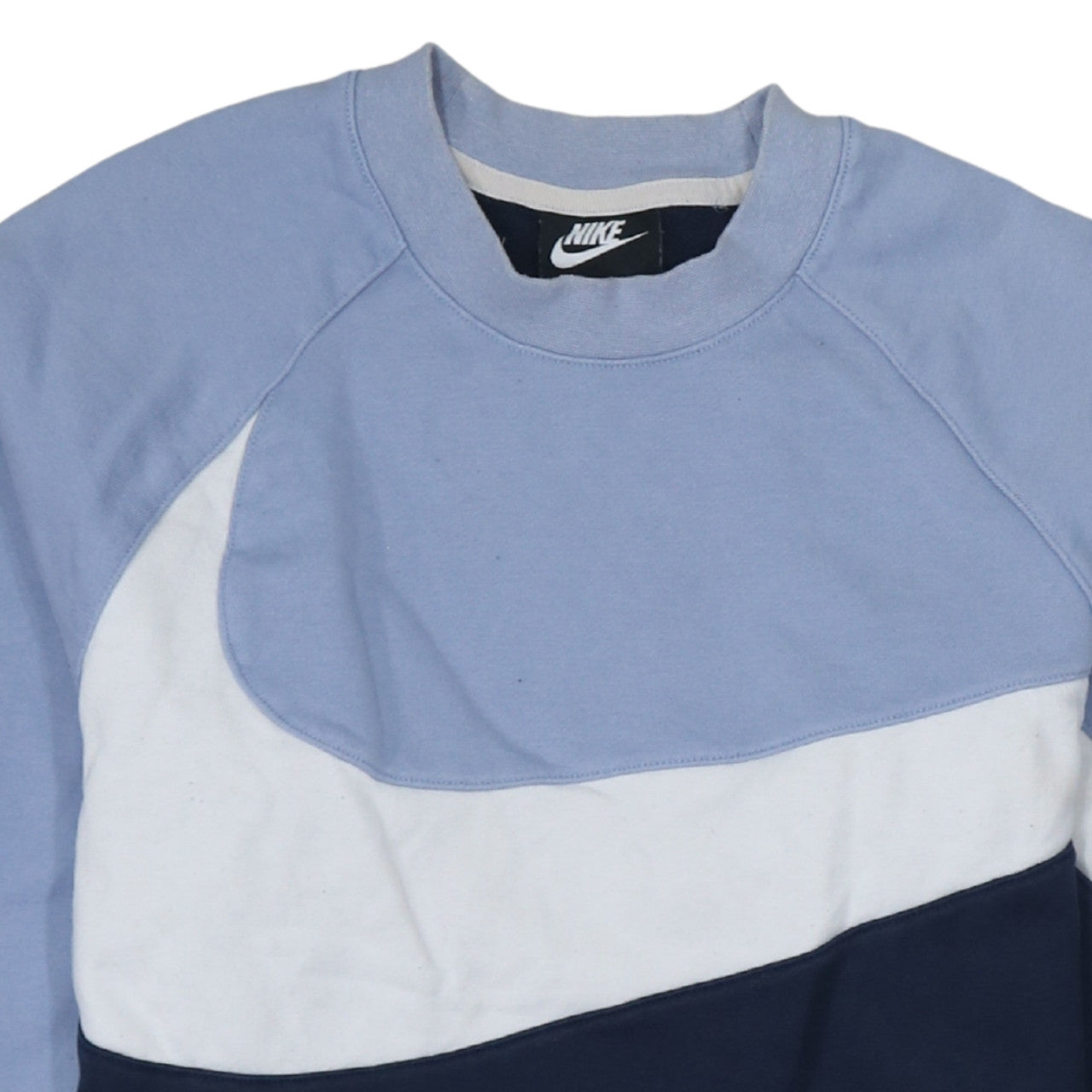 Nike Men's Blue Colour Block Crew Neck Sweatshirt XS