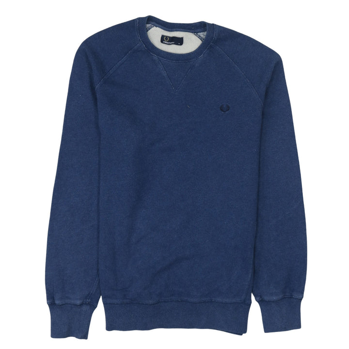 Fred Perry Men's Blue Cotton Crew Neck Pullover Sweatshirt M