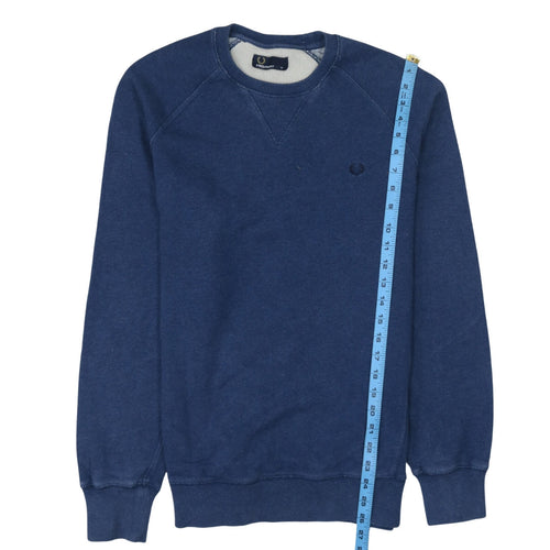 Fred Perry Men's Blue Cotton Crew Neck Pullover Sweatshirt M