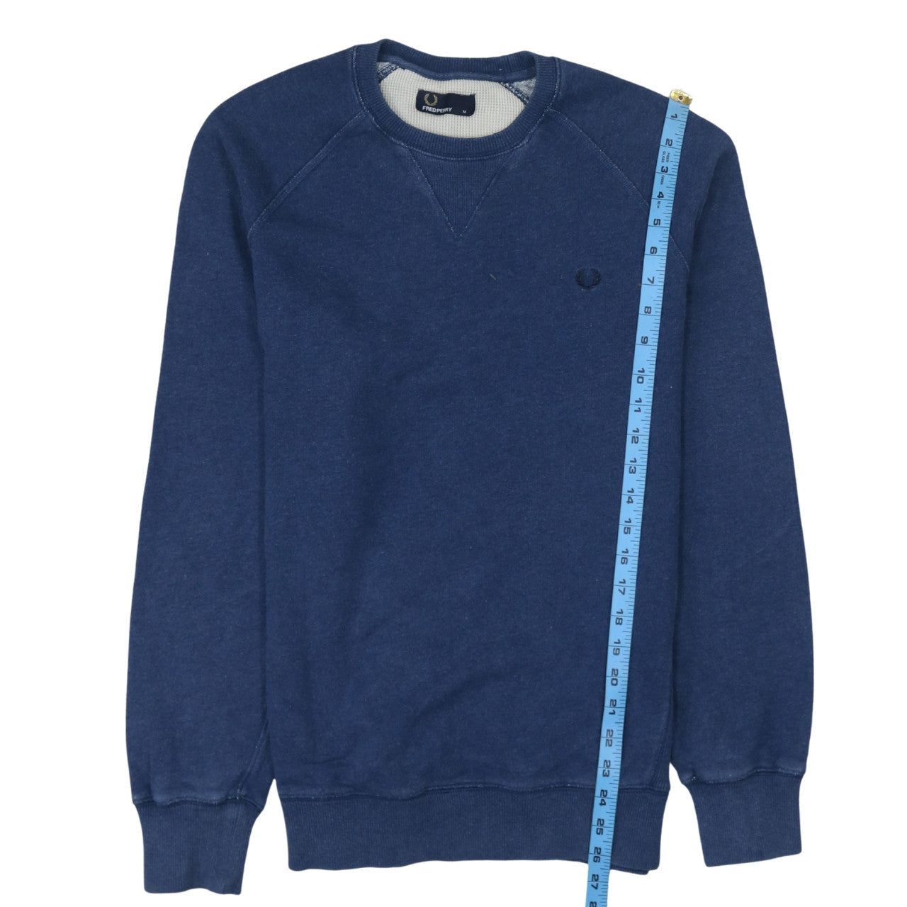 Fred Perry Men's Blue Cotton Crew Neck Pullover Sweatshirt M