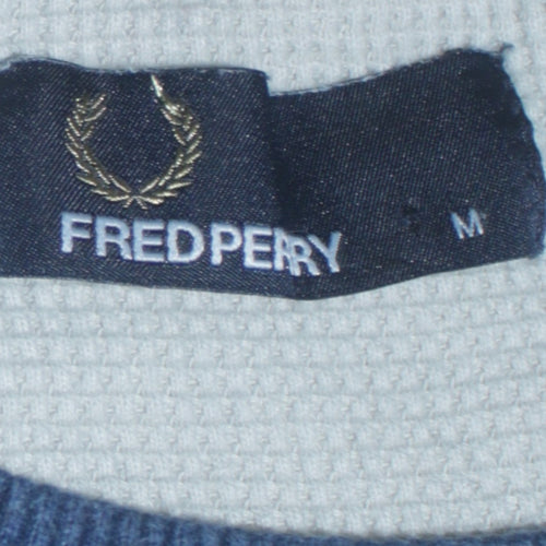Fred Perry Men's Blue Cotton Crew Neck Pullover Sweatshirt M