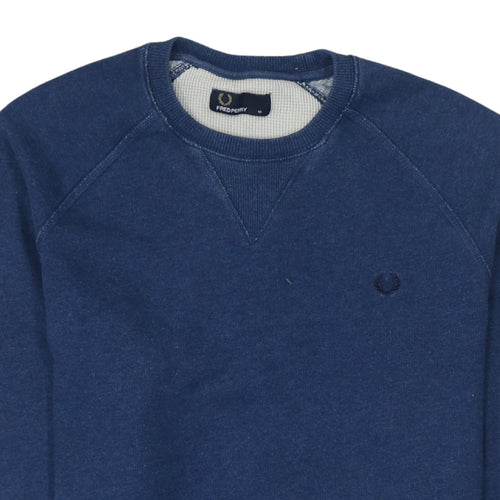 Fred Perry Men's Blue Cotton Crew Neck Pullover Sweatshirt M