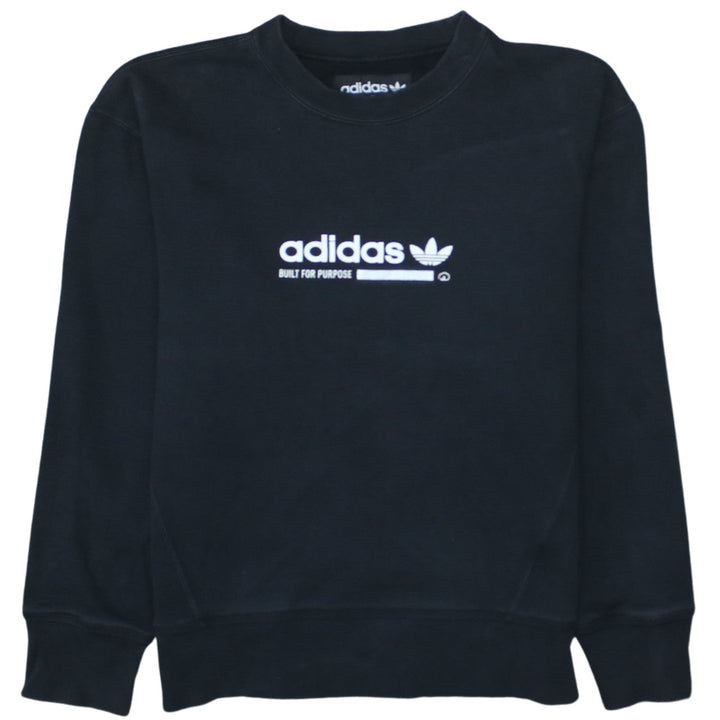 Adidas Women Black XS Pullover Sweatshirt with Logo Print