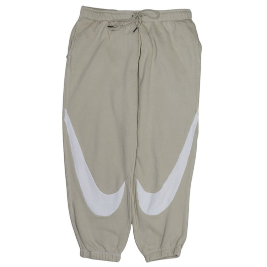 Nike Men's Beige Fleece Sweatpants M Regular Fit Casual Logo