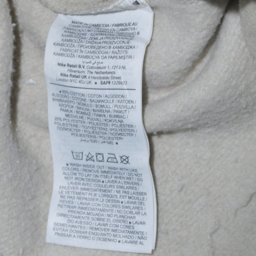 Nike Men's Beige Fleece Sweatpants M Regular Fit Casual Logo