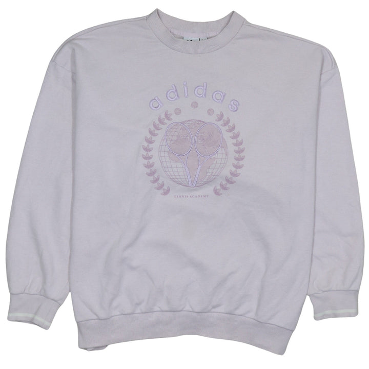Adidas Womens Beige Tennis Academy Sweatshirt Size 12 Cotton Blend