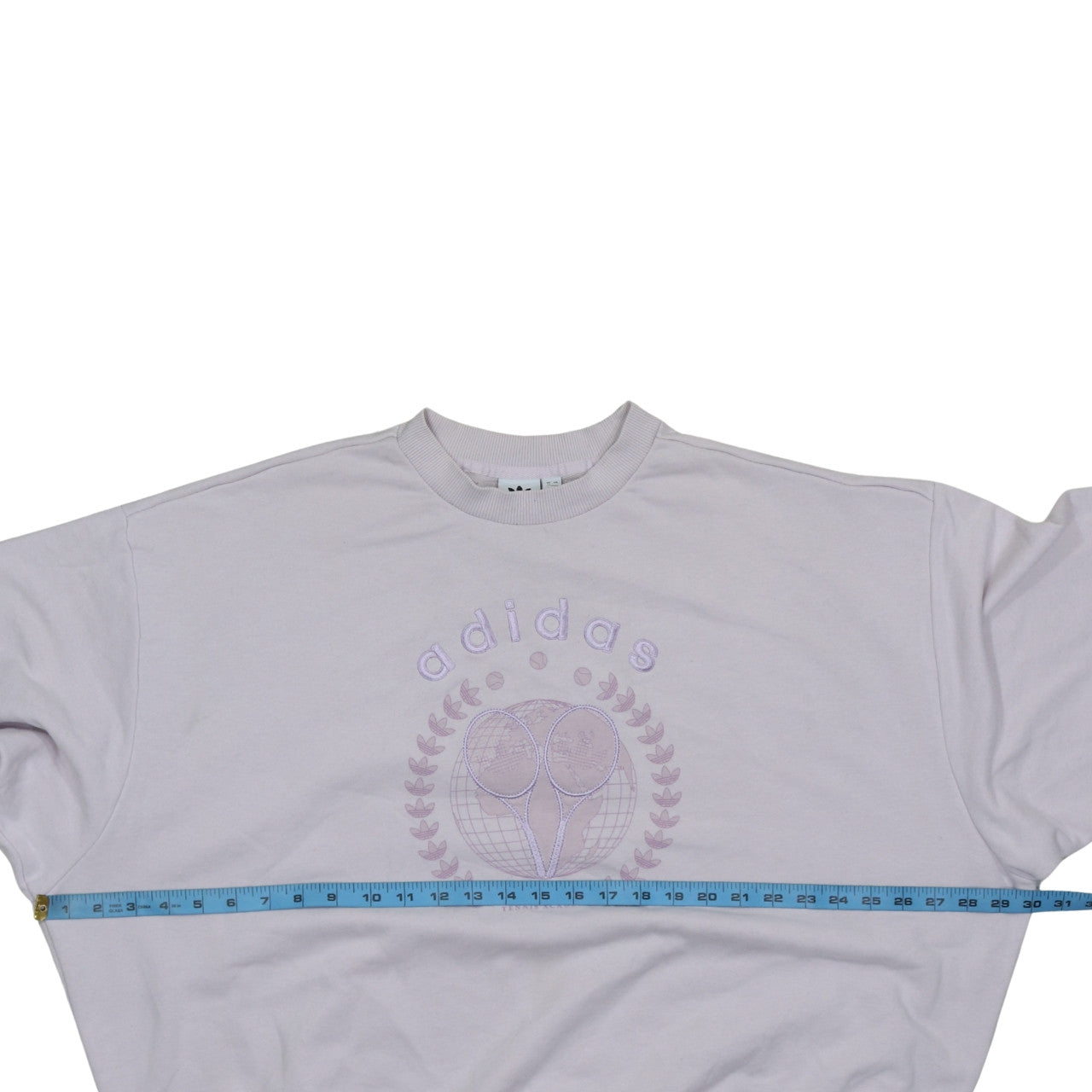 Adidas Womens Beige Tennis Academy Sweatshirt Size 12 Cotton Blend