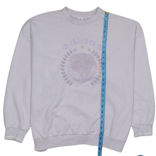 Adidas Womens Beige Tennis Academy Sweatshirt Size 12 Cotton Blend