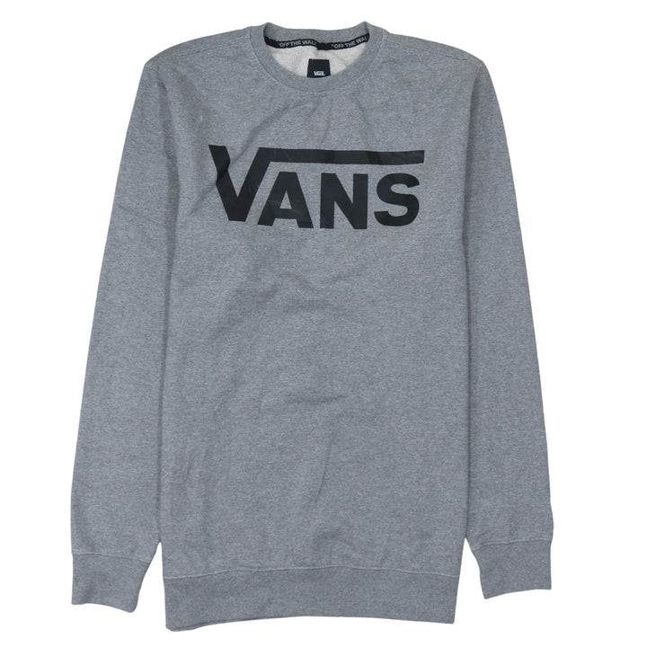 Vans Men's Grey Logo Crew Neck Pullover Sweatshirt Size L