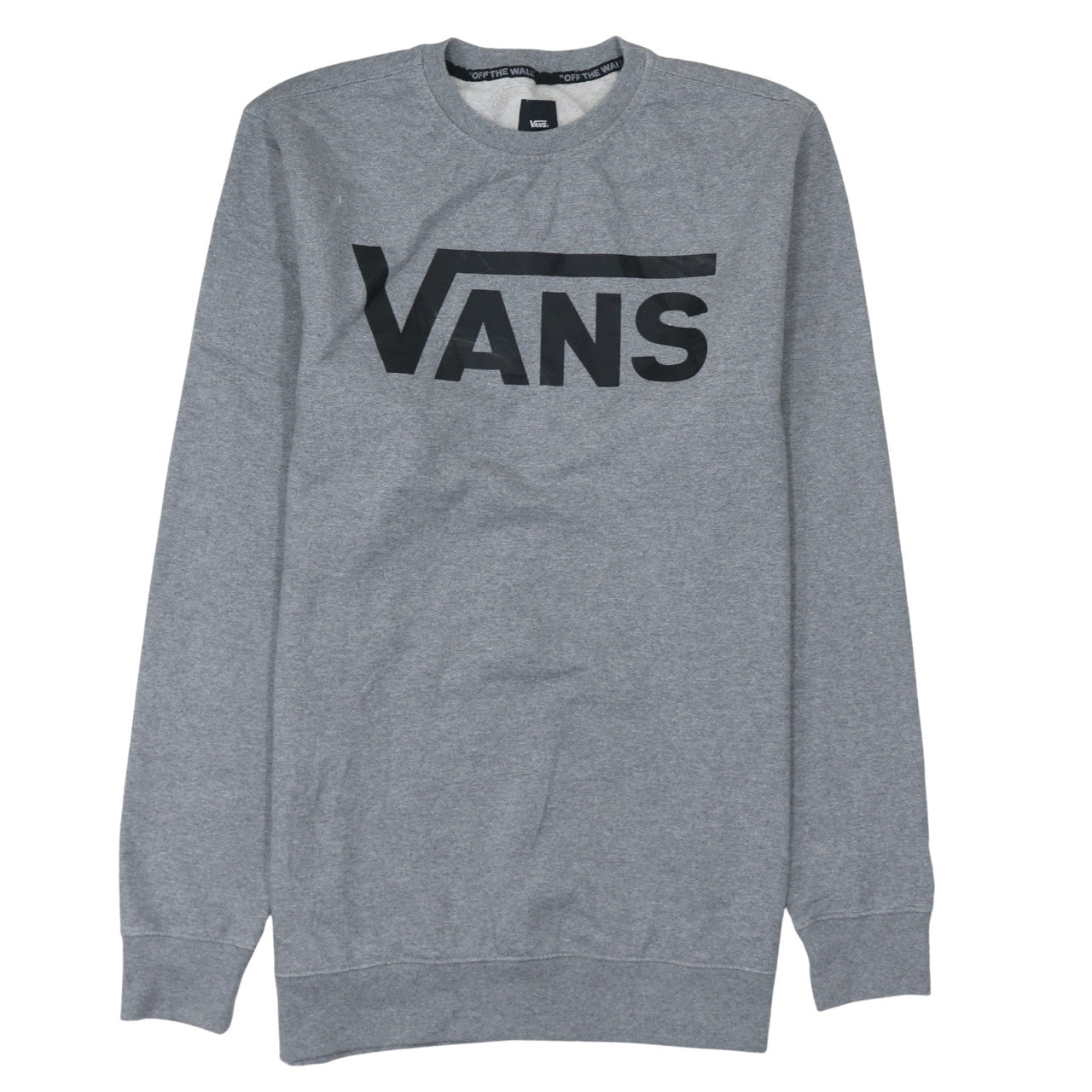 Vans Men's Grey Logo Crew Neck Pullover Sweatshirt Size L