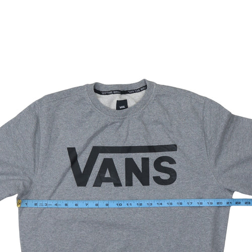 Vans Men's Grey Logo Crew Neck Pullover Sweatshirt Size L
